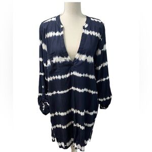 Mud Pie Navy and White Tie-Dye Tunic